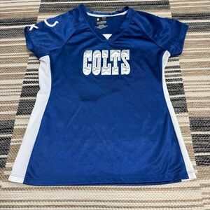 NFL Team Apparel Baltimore Indianapolis Colts Short Sleeve Blue White Top Size M